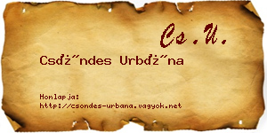 Csöndes Urbána névjegykártya